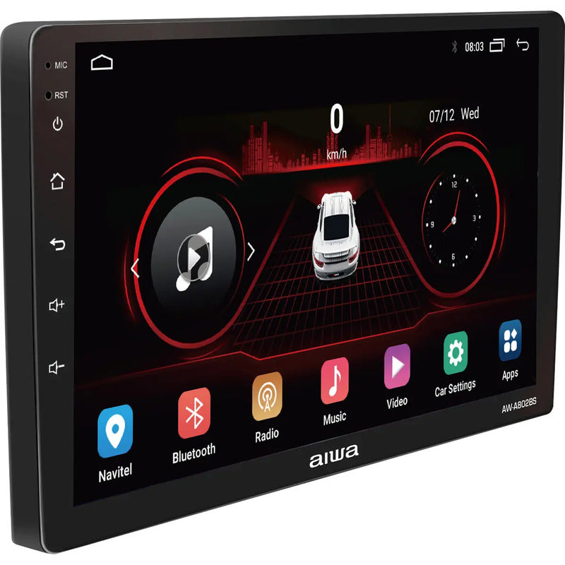 Radio Para Auto Aiwa Aw-a802bs 2 Din Android Touch Hd De 9'' Negro