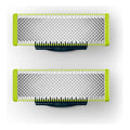 Philips One Blade | Cuchillas De Repuesto De Acero Inoxidable | Ajustable A Todos Los Mangos Oneblade | 2 Pzs | Qp220/51 Verde