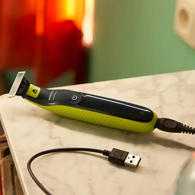 Afeitadora Oneblade Para Cara + Cuerpo Philips Qp2824/10 Color Verde Lima