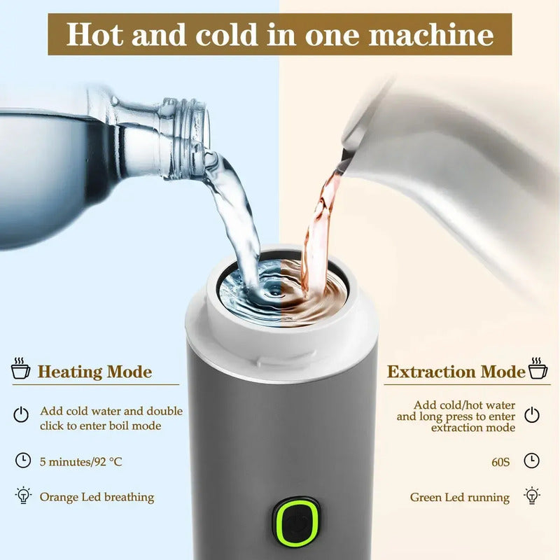 Cafetera Portátil Maquina Expresso 3 En 1 Mini Recargable Color Negro