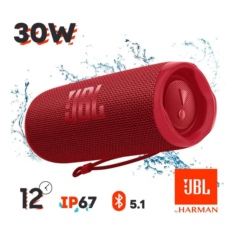 Parlante Portátil Bluetooth Jbl Flip 6 Waterproof 30w Rms Color Rojo