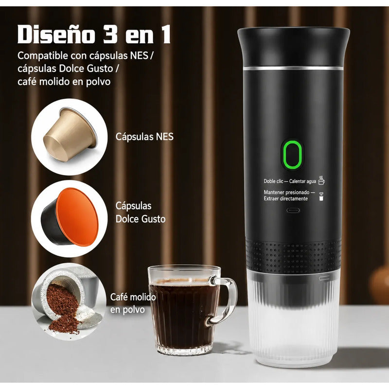 Cafetera Portátil Expresso 3 En 1 Para Casulas Dolce Gusto Negro