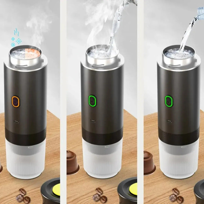 Cafetera Portátil Maquina Expresso 3 En 1 Mini Recargable Color Negro