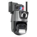 Cámara De Seguridad Wifi 360° Exterior De Doble Lente Con Visión Nocturna Seguimiento Automático Alarma Negro