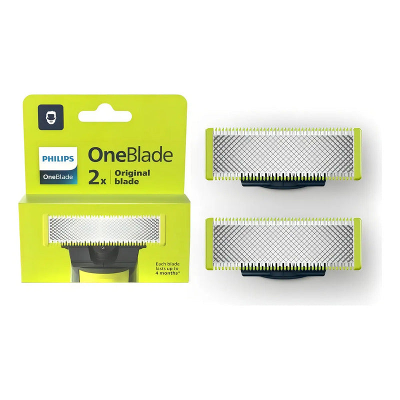 Philips Oneblade Cuchillas Repuesto Acero Inoxidable 2 Pzs Verde