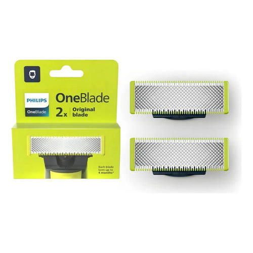 Philips Oneblade Cuchillas Repuesto Acero Inoxidable 2 Pzs Verde