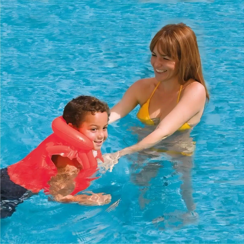 Chaleco Inflable Intex Deluxe Rojo Para Niños