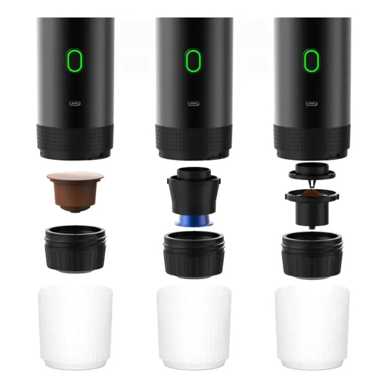 Cafetera Portátil Maquina Expresso 3 En 1 Mini Recargable Color Negro
