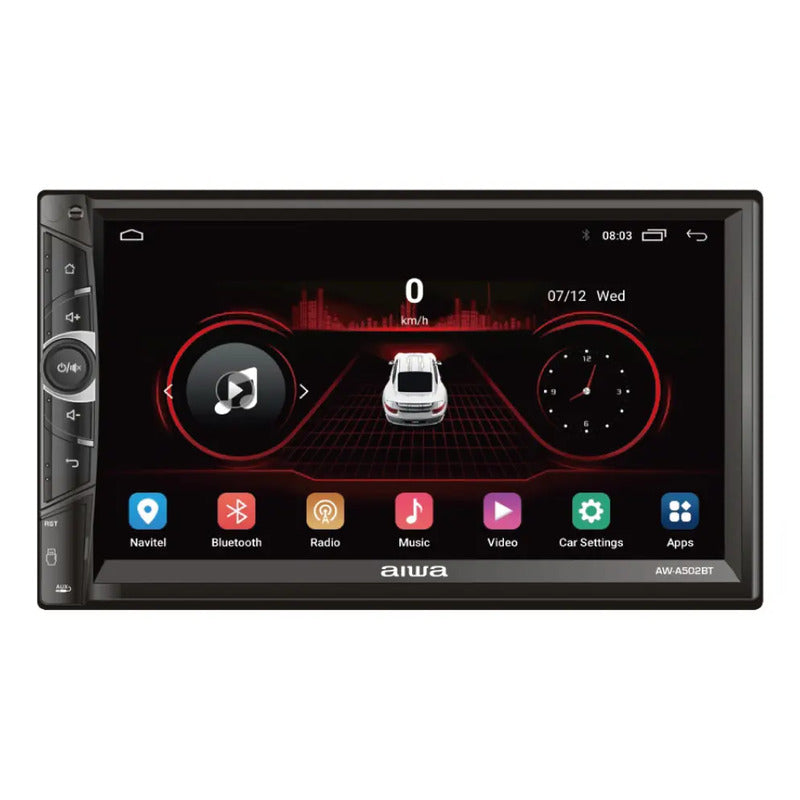 Radio Para Auto Aiwa Aw-a502bt 2 Din Android Touch Hd De 7'' Color Negro