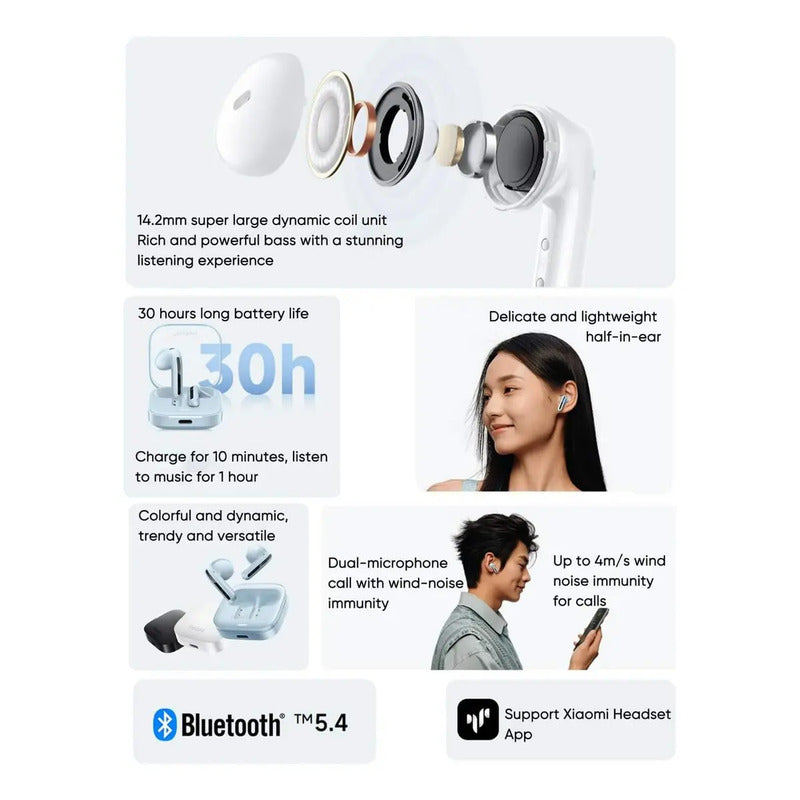 Auriculares Xiaomi Redmi Buds 6 Active Bluetooth Color Negro