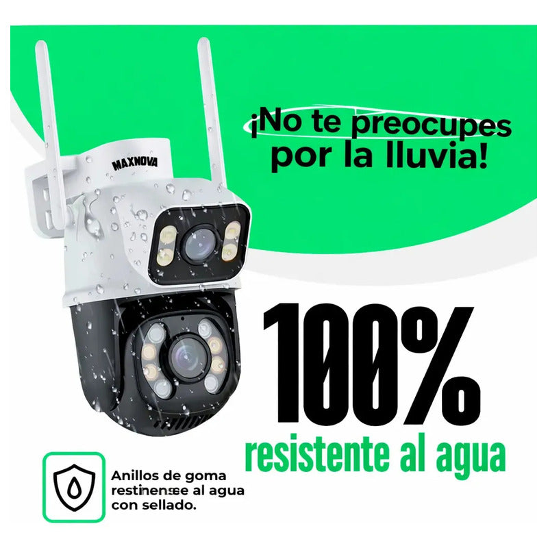 Cámara Ptz Wi-fi Con Doble Lente Y Pantalla 360 5g, Impermeable, 6 Mp, Color Blanco