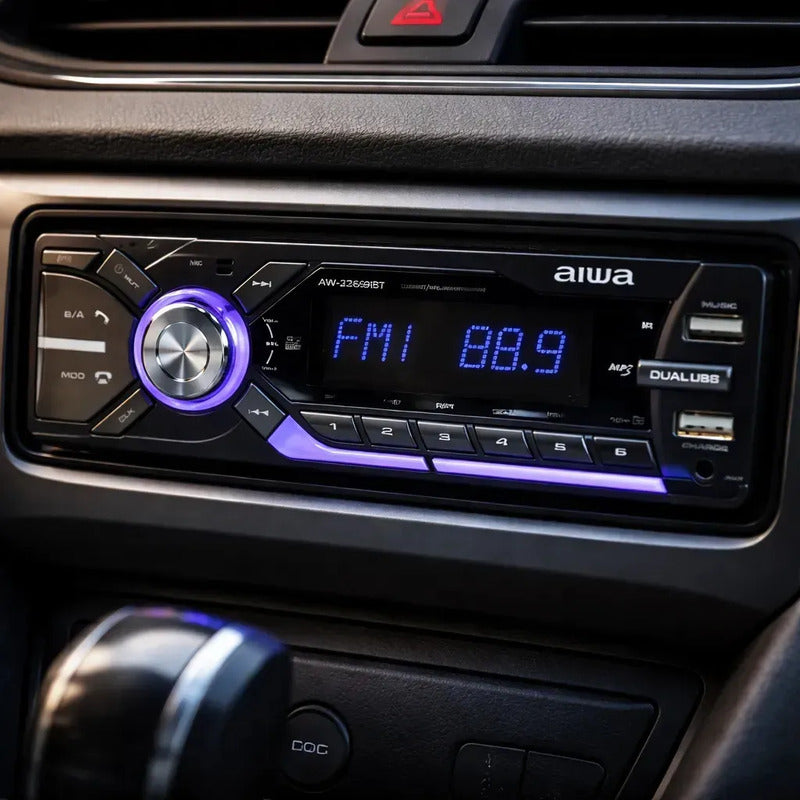 Radio Para Auto Aiwa Aw-3269bt Con Usb, Bluetooth Y Lector De Tarjeta Sd