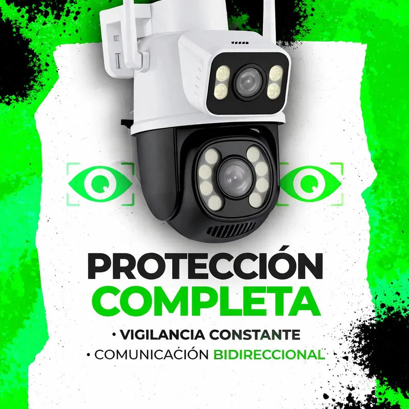 Cámara Ptz Wi-fi Con Doble Lente Y Pantalla 360 5g, Impermeable, 6 Mp, Color Blanco