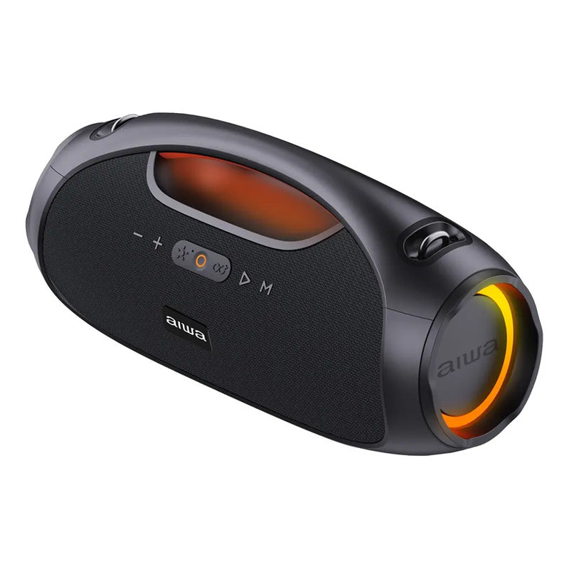 Parlante Aiwa Boombox Aws244bt Portátil Bluetooth Waterproof Color Negro