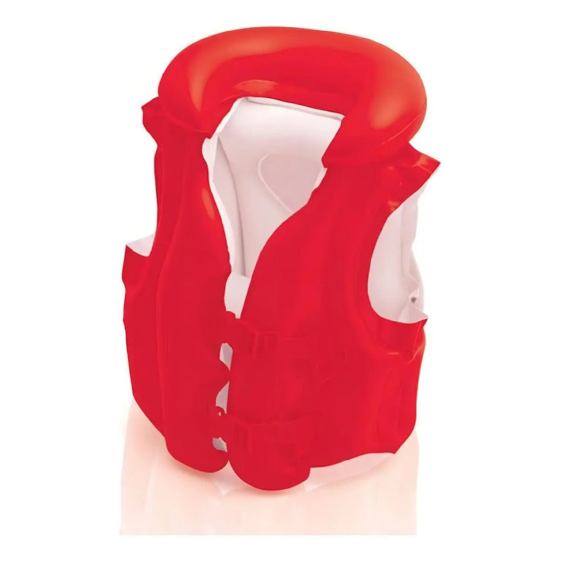 Chaleco Inflable Intex Deluxe Rojo Para Niños