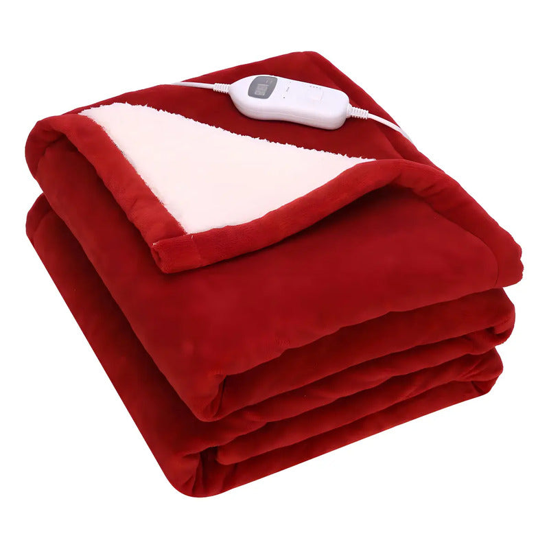 Manta Térmica Eléctrica Cuori Caribe Cuo1132 2 Plazas Color Rojo