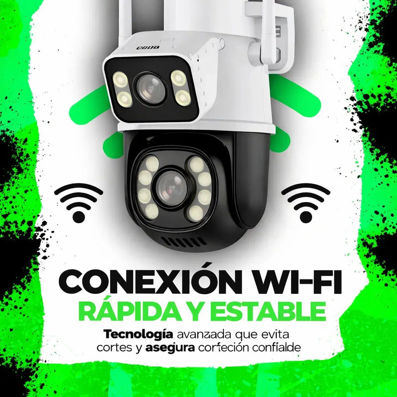 Cámara Ptz Wi-fi Con Doble Lente Y Pantalla 360 5g, Impermeable, 6 Mp, Color Blanco