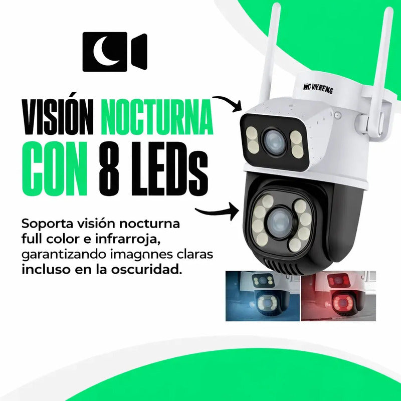 Cámara Ptz Wi-fi Con Doble Lente Y Pantalla 360 5g, Impermeable, 6 Mp, Color Blanco