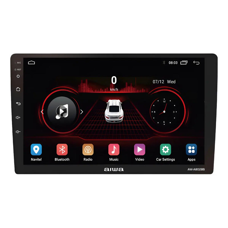 Radio Para Auto Aiwa Aw-a802bs 2 Din Android Touch Hd De 9'' Negro