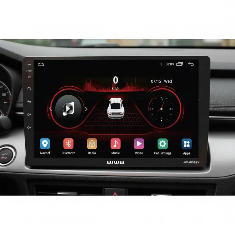 Radio Para Auto Aiwa Aw-a802bs 2 Din Android Touch Hd De 9'' Color Negro